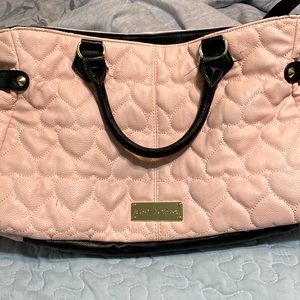 Betsy Johnson quilted light pink purse